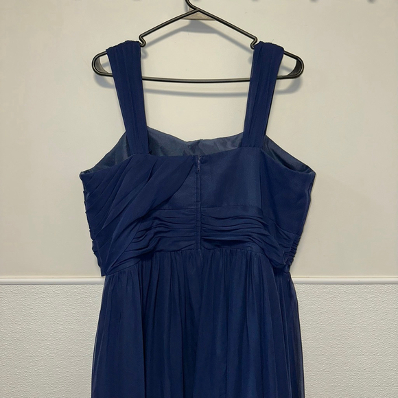 Women's Alfred Angelo Navy Maxi Dress Size 18 Wedding Formal Chiffon Prom Plus - Picture 4 of 12
